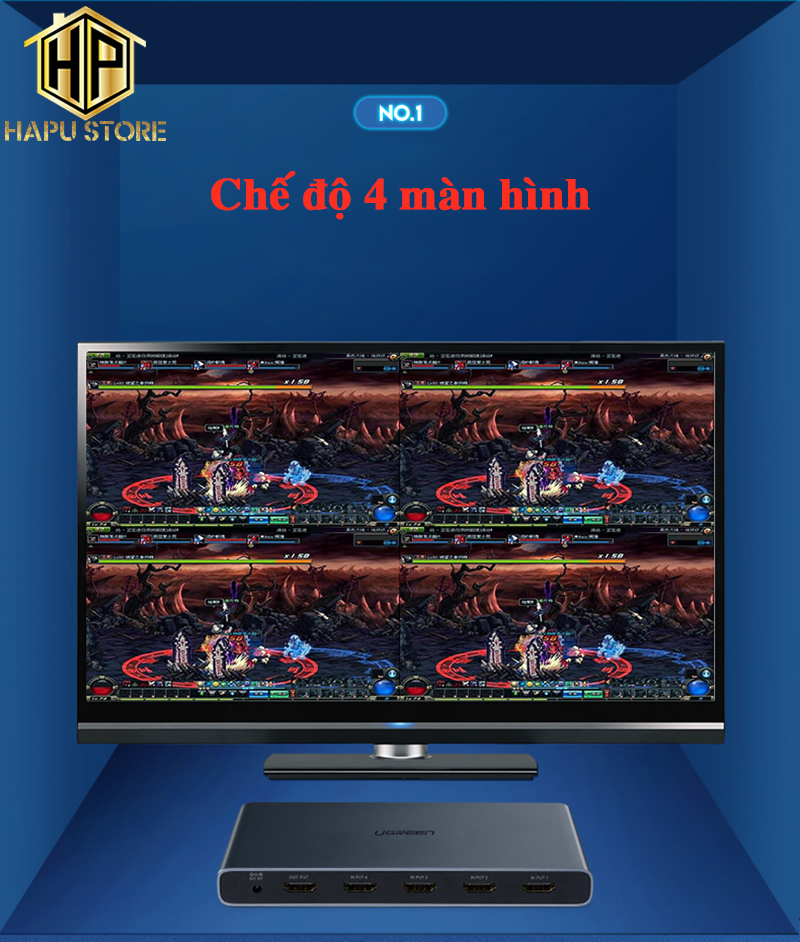 Ugreen 50745 - Bộ gộp HDMI 4 thiết bị hiển thị chung một màn hình cao cấp