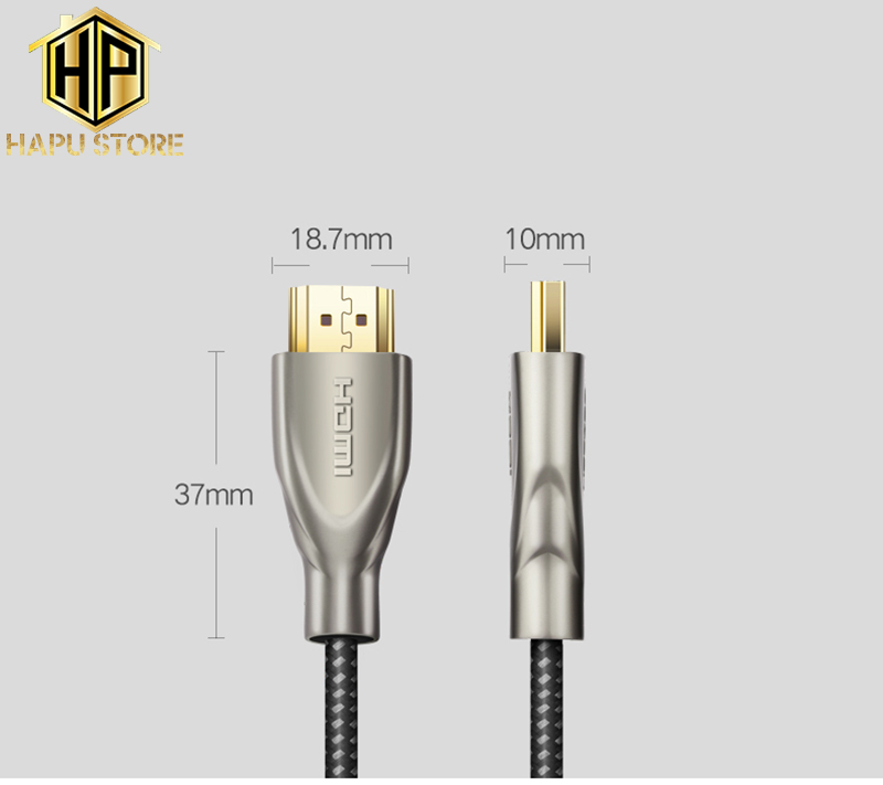 Cáp HDMI 2.0 Carbon Ugreen 50106 dài 1m chuẩn 4K,2K/60Hz cao cấp
