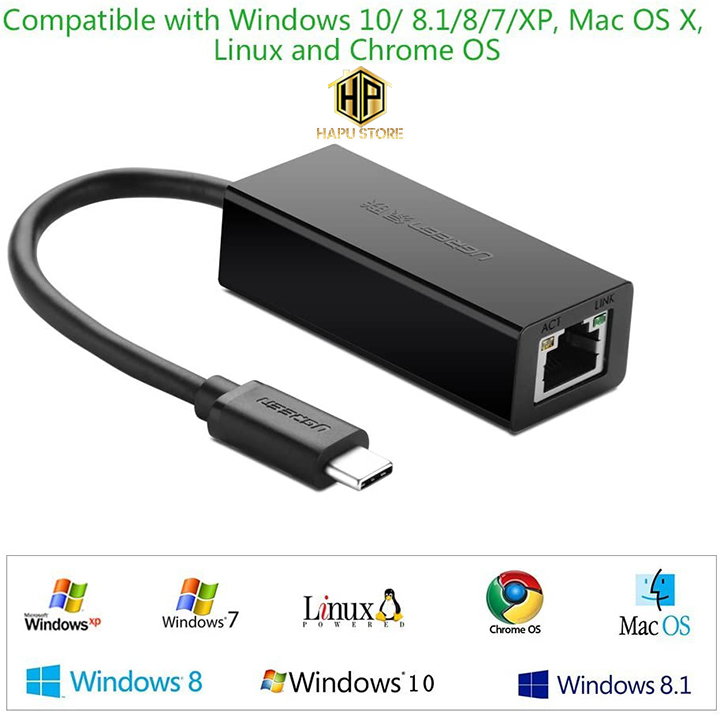 Ugreen 30287 - Cáp USB-C sang Lan RJ45 cao cấp
