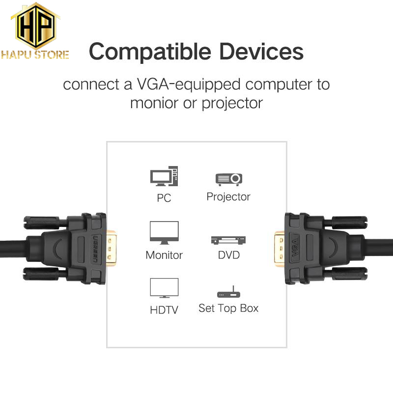 Cáp tín hiệu VGA Ugreen 11634 dài 15m cao cấp