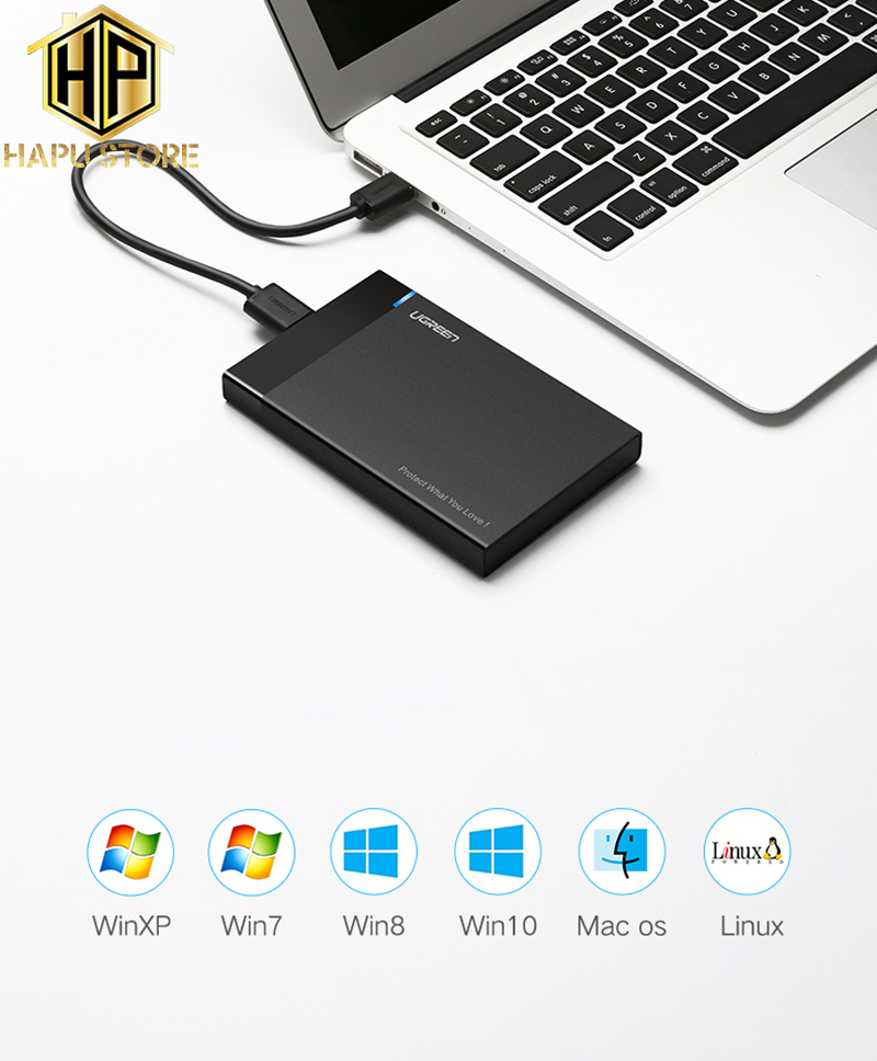 Hộp đựng ổ cứng 2.5 inch Ugreen 30847 chuẩn USB 3.0 dây liền tốc độ cao