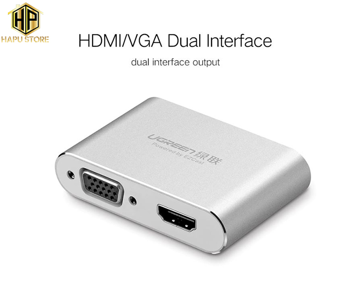 Ugreen 30522 - Kết nối điện thoại sang tivi HDMI + VGA cao cấp