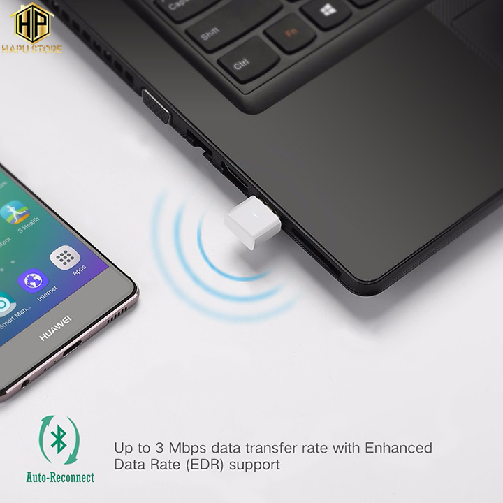 Ugreen 30443 - USB thu Bluetooth 4.0 màu trắng chính hãng