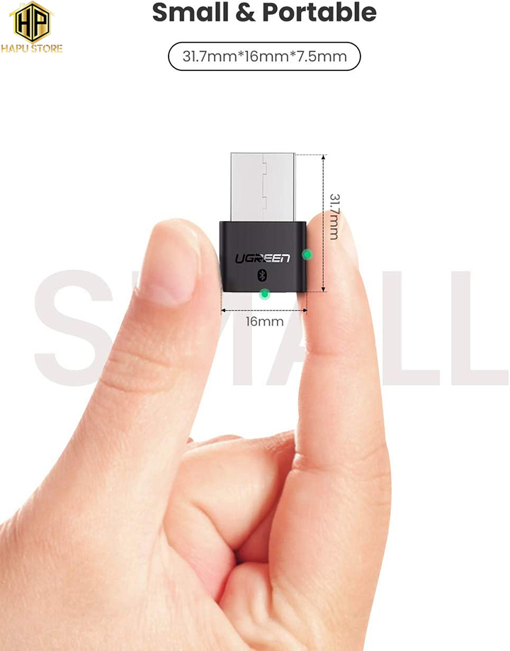 Ugreen 30524 - USB thu Bluetooth 4.0 màu đen chính hãng