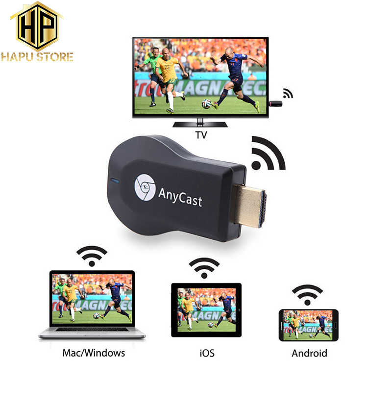 Kết nối HDMI không dây Anycast M4 Plus từ điện thoại ra tivi HDMI