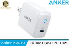 Anker A2019 - Củ sạc 18W 1 cổng USB C hỗ trợ PD chính hãng