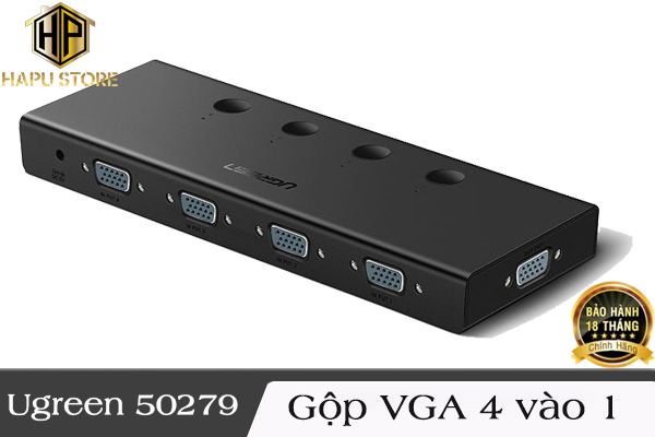 Bộ gộp VGA 4 vào 1 ra Ugreen 50279 Full HD băng thông 500Mhz