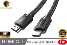 Cáp HDMI 2.1 Ugreen 70319 dài 1M độ phân giải 8K/60Hz chính hãng
