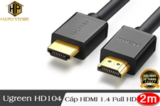 Cáp HDMI Ugreen 10107 dài 2M chuẩn HDMI 1.4 hỗ trợ Full HD 1080P