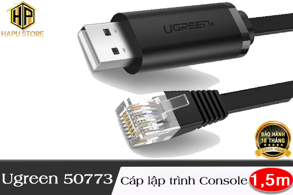 Cáp lập trình Console USB 2.0 to RJ45 Ugreen 50773 dài 1,5m chính hãng