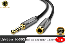 Cáp nối dài âm thanh Ugreen 10592 dài 1m chuẩn Audio 3.5mm chính hãng