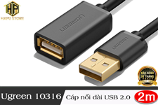 Cáp USB 2.0 nối dài 2m Ugreen 10316 chính hãng