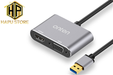 Cáp USB to HDMI + VGA Onten OTN-5201B chuẩn USB 3.0 cao cấp
