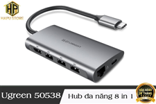 Cáp USB Type C đa năng 8 in 1 Ugreen 50538 chính hãng