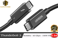 Cáp USB Type C Ugreen 80324 dài 0,5m hỗ trợ 5K, sạc nhanh chính hãng