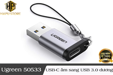 Đầu chuyển đổi USB-C âm sang USB 3.0 dương Ugreen 50533 chính hãng