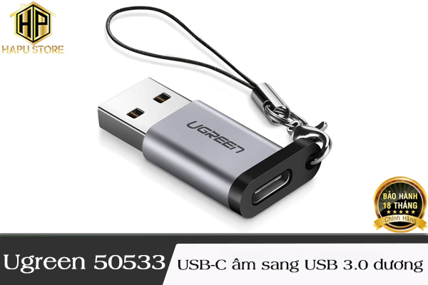 Đầu chuyển đổi USB-C sang USB 3.0 ugreen 50533 chính hãng