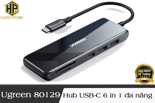 Hub USB-C đa năng 6 in 1 Ugreen 80129 chính hãng