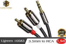 Ugreen 10583 - Cáp âm thanh 3.5mm to 2 RCA dài 1,5m cao cấp
