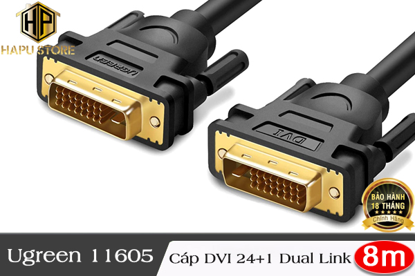 Ugreen 11605 - Cáp DVI-D 24+1 dài 8m chính hãng