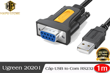 Ugreen 20201 - Cáp USB to Com RS232 cổng âm dài 1M chính hãng
