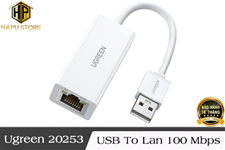Ugreen 20253 - USB 2.0 to Lan RJ45 dành cho PC, Macbook chính hãng