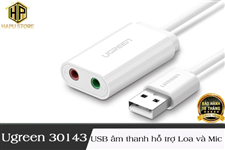 Ugreen 30143 - Cáp USB 2.0 ra Loa và Mic chính hãng