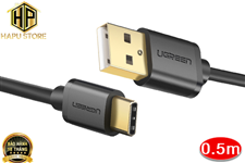 Ugreen 30164 - Cáp sạc USB Type C dài 0,5m chuẩn USB 2.0 chính hãng