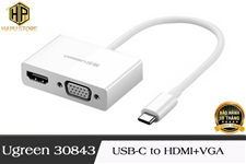 Ugreen 30843 - Cáp chuyển đổi USB-C sang HDMI, VGA chính hãng