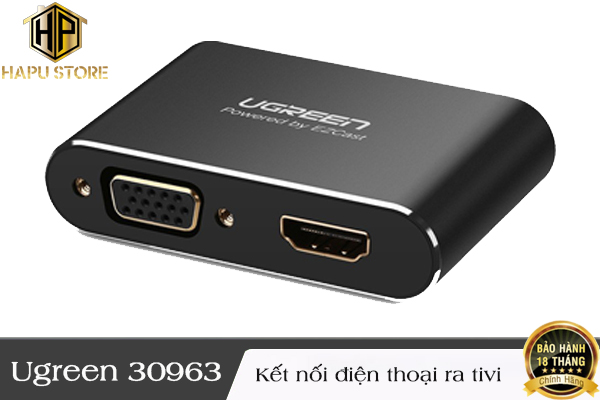 Ugreen 30963 - Kết nối điện thoại sang tivi HDMI + VGA cao cấp