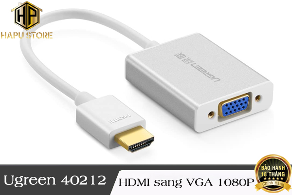 Ugreen 40212 - Cáp chuyển đổi HDMI sang VGA hỗ trợ Audio chính hãng