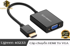 Ugreen 40233 - Cáp chuyển đổi HDMI sang VGA hỗ trợ Audio chính hãng