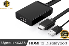Ugreen 40238 - Cáp chuyển đổi tín hiệu HDMI sang Displayport chính hãng