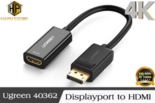 Ugreen 40363 - Cáp chuyển đổi tín hiệu Displayport sang HDMI hỗ trợ 4K chính hãng