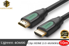 Ugreen 40466 - Cáp HDMI 2.0 dài 10m  hỗ trợ độ phân giải 4K cao cấp