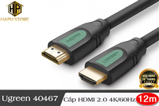 Ugreen 40467 - Cáp HDMI 2.0 dài 12m  hỗ trợ độ phân giải 4K chính hãng