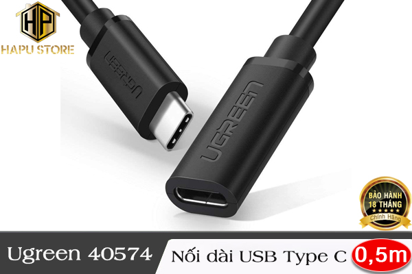 Ugreen 40574 - Cáp nối dài 0,5m chuẩn USB Type C chính hãng