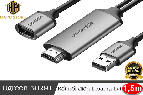 Ugreen 50291 - Kết nối điện thoại, máy tính bảng sang tivi, máy chiếu HDMI chính hãng