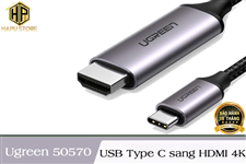 Ugreen 50570 - Cáp chuyển đổi USB-C sang HDMI dài 1,5m độ phân giải 4K cao cấp