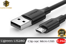 Ugreen 60134 - Cáp sạc điện thoại dài 0,25m chuẩn Micro USB cao cấp