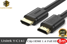 Unitek Y-C141 - Cáp HDMI dài 8m chuẩn 1.4 hỗ trợ Full HD chính hãng